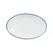 Mikasa 5256513 China Plate, Bistro Entree, Oval Coupe, 9.75" x 6.3", White with Blue Band, Porcelain 1 image