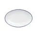 Mikasa 5256515 China Plate, Bistro Entree, Oval Coupe, 11.75" x 7.5", White/Blue Band Porcelain 1 image