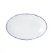 Mikasa 5256517 Bistro Entree Plate, Oval Coupe, 13-3/4"L x 8-7/8"W, White Blue Band, Porcelain 1 image