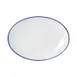 Mikasa 5256521 Bistro Entree Plate, Oval Coupe Rim, 16"L x 11-3/5"W, Porcelain, White with Blue Band 1 image