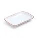 Mikasa 5260292 China Plate, Rectangular Coupe, 8" x 4-3/5", White with Red Band, Vitrified Porcelain 2 image
