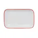 Mikasa 5260292 China Plate, Rectangular Coupe, 8" x 4-3/5", White with Red Band, Vitrified Porcelain 1 image