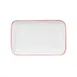 Mikasa 5260293 China Plate, Rectangular Coupe, 9" x 5-1/5", White with Red Band, Vitrified Porcelain 1 image