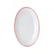 Mikasa 5260295 China Plate, Bistro Entree, Oval, 9-3/4"L x 6-3/10"W, Red, Vitrified Porcelain 1 image