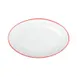 Mikasa 5260296 China Plate, 11.75" x 7.5", Oval, Vitrified Porcelain, Red 1 image