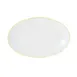 Mikasa 5260317 Bistro Entree Plate, Oval, 13-3/4"L x 8-7/8"W, White Lime Band, Porcelain 1 image