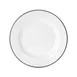 Mikasa 5260366 China Plate, 7" Dia., Round, Wide Rim, White with Black Band, Vitrified Porcelain 1 image