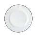 Mikasa 5260367 China Plate, 8" Dia., Round, Wide Rim, White with Black Band, Vitrified Porcelain 1 image