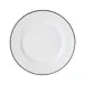 Mikasa 5260368 China Plate, 9" Dia., Round, Wide Rim, Vitrified Porcelain, White with Black Band 1 image