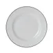 Mikasa 5260369 China Plate, 11" Dia., Round, Wide Rim, White with Black Band, Vitrified Porcelain 1 image