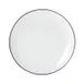 Mikasa 5260370 China Plate, 8" Dia., Round, Coupe Rim, Vitrified Porcelain, White with Black Band 1 image
