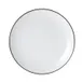 Mikasa 5260381 China Plate, 9" Dia., Round, Coupe Rim, Vitrified Porcelain, White with Black Band 1 image