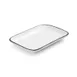Mikasa 5260388 China Plate, Rectangular Coupe, 8" x 4-3/5", White with Black Band, Porcelain 2 image