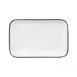 Mikasa 5260389 China Plate, Rectangular Coupe, 9" x 5-1/5", White with Black Band, Porcelain 1 image
