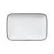 Mikasa 5260390 China Plate, Rectangular, 12" x 7-1/10", White with Black Band, Dishwasher Safe 1 image