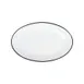 Mikasa 5260391 China Plate, Bistro Entree, Oval, 9 3/4"L x 6 3/10"W, White with Black Band, Porcelain 1 image