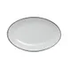 Mikasa 5260392 China Plate, Bistro Entree, Oval, 11.75" x 7.5", White with Black Band, Porcelain 1 image