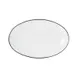Mikasa 5260393 Bistro Plate, Oval, 13-3/4"L x 8-7/8"W, White with Black Band, Porcelain 1 image