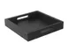 Select Concept BQ091B Handled Serving Tray, Square 11" x 11" x 1.96" Black Oak Patterned Wood 1 image