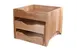 Select Concept BQ103L 3‑Tray Display Stand, 15.55"W x 15.55"D x 12.59"H, Oak Wood, Black Finish 1 image