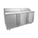 Asber APTM 72 30 P 72" 3-Door Mega Top Sandwich and Salad Prep Table, 30 Pans, Stainless Steel 1 image
