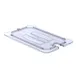 Carlisle 10291U07 StorPlus Lid, 1/4-Size Food Pan, Handled, Notched, Clear Polycarbonate, Safe 1 image