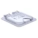 Carlisle 10319Z07 Universal Lid, 1/6 Size Polycarbonate Clear, Hinged, Notched, Peg Hole & Handle 1 image