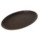 Carlisle 3100GR2076 Griptite Non-Skid Oval Serving Tray, 31" x 24", Fiberglass, Brown 1 image