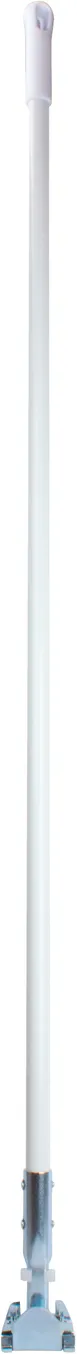 Carlisle 362113EC02 Dust Mop Handle, 60" Long, 3" Diameter, White Fiberglass Clip‑On Connector 1 image