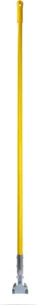 Carlisle 362113EC04 Dust Mop Handle, 60" Long Fiberglass, 3" Diameter, Yellow Clip‑On Connector 1 image
