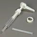 Carlisle 3831038P Condiment Syrup Pump Set, 1/2 or 1 oz., 5" Dip Tube, 1-1/2" Lid, Plastic, White - Set 1 image