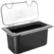 Carlisle CM10279Z07 EZ Access Lid, 1/3 Size, Clear Poly, Hinged, Single Notch, Peg Hole & Handle 2 image