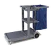 Carlisle JC1945L23 Platform Janitorial Cart with 3 Shelves, 22"L Bucket Platform, 23-Gallon Waste Container, 25-Gallon Nylon Bag, 3" Non-Marking Swivel Casters, 8" Rear Wheels, Polyethylene, Gray 1 image