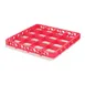 Carlisle RE16C05 OptiClean Divided Glass Rack Extender, Full-Size, 16 Compartments (4-7/16" x 4-7/16"), Red Textured Finish, Double-Wall Reinforced Polypropylene, Color-Coded, Positive Stacking, Four-Way Tracking, 1.57" Inside Height 1 image