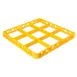 Carlisle RE9C04 OptiClean Divided Glass Rack Extender, Full-Size, 9 Compartments (5-13/16" x 5-13/16"), Yellow, Textured Finish, Double-Wall Reinforced Polypropylene, 1.57" Inside Height 1 image