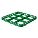 Carlisle RE9C09 OptiClean Divided Glass Rack Extender - Full-Size 9-Compartment (5-13/16" x 5-13/16"), Green Color-Coded, Double-Wall Reinforced Polypropylene, Textured Finish, Positive Stacking & Four-Way Tracking 1 image