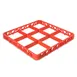 Carlisle RE9C24 OptiClean Divided Glass Rack Extender, Full-Size, 9 Compartments (5-13/16" x 5-13/16"), Color-Coded Orange, Double-Wall Reinforced Polypropylene, Textured Finish, 1.57" Height 1 image