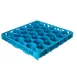 Carlisle REW30L14 OptiClean™ NeWave™ Glass Rack Extender, Full-Size 30 Compartments (4-7/16" x 4-7/16"), 4-3/4" Height, Double-Wall Reinforced Polypropylene, Textured Blue Finish, Positive Stacking & Four-Way Tracking 1 image