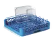 Carlisle RFP14 Blue Full-Size Dishwasher Rack, 19-7/8" x 19-7/8" x 4", Polypropylene, Textured Finish, Double-Wall, Quick Draining, Angled Wire Inserts, NSF 1 image