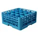 Carlisle RG16-314 OptiClean™ Dishwasher Glass Rack, 16-Compartment (3 Extenders), Blue Polypropylene, 4-3/16" Diameter, 8-1/2" Height, Double-Wall, Quick Draining, Positive Stacking, Four-Way Tracking, Comfort Curve Handles, NSF 1 image