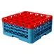 Carlisle RG25-3C410 OptiClean™ Full‑Size Dishwasher Glass Rack, 25 Compartments (3½" x 3½"), Red/Blue Polypropylene, Double‑Wall, Quick‑Drain, NSF Certified 1 image