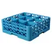 Carlisle RG9-214 OptiClean™ Dishwasher Glass Rack, 9‑Compartment Blue Polypropylene, with Extenders, NSF 2 image