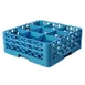 Carlisle RG9-214 OptiClean™ Dishwasher Glass Rack, 9‑Compartment Blue Polypropylene, with Extenders, NSF 1 image