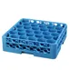 Carlisle RW3014 OptiClean™ NeWave™ Full‑Size Dishwasher Glass Rack, Blue Polypropylene, 30 Rounded Compartments, 2‑7/8" Diameter, Double‑Wall Quick Drain, Four‑Way Tracking Handles 2 image