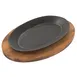 Concasse MCACCCOM02 Oval Cast Iron Fajita Skillet, 11‑2/5" x 7‑9/10" No‑Handle Sizzle Platter 1 image