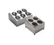 Concasse MCCUAI06 6 Division Cutlery Compartment, Stainless Steel, Black/Cherry Finish, Flatware Organizer 1 image