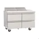 Delfield D4460NP-18M 60" 2-Section Mega Top Sandwich Prep Table, 18 Pans, 4 Drawers, Stainless Steel 1 image