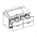 Delfield STD4464NP-18M 64" 2-Section Mega Top Sandwich and Salad Prep Table, 4 Drawers, 18 Pans 2 image