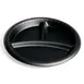 Dinex DXHHPL93C03 - 9" Round Plate, 3‑Compartment, Black Polypropylene, Heat‑Safe, Recyclable - 1/Case 1 image