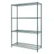 GSW USA WSE-1442 Wire Shelving Unit, 42" W x 14" D Green Epoxy Coated Wire Shelf with Split Sleeves 1 image